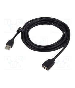 VAS-A44-B300 Cable; USB 2.0; USB A socket,USB A plug; nickel plated; 3m; black ZQq_y3LPZaeSqEgAKLxSs2S_SLkzF3OP6id0cE-ycmM