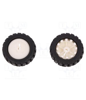 FIT0085 Wheel; white,black; Shaft: D spring; push-in; Ø: 42mm; W: 19mm; 2pcs. dSY-_jbXSHSUS_5_yscb72LW_uGlvunKEHmyK6dmInU