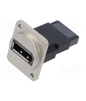 CP30233M3 Coupler; DisplayPort socket,both sides; FT; 19x24mm; metal SRd1GoYFv7vkInyHJqDcf6YUtaGSQ5G0dkaXdYCctJg