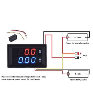 Voltmetrs Ampermetrs 100V, 10A (ar šuntu), zils + sarkans LED

 ATMV02+2.jpg