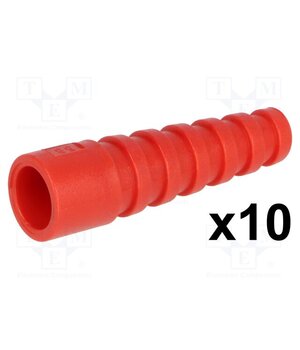 RG58SRB-R Strain relief; RG58; red; Application: BNC plug; 10pcs. MPl9JPDqAVbMhlyIOn8CTVfDFFMHLP9gtlzlm7GORoE