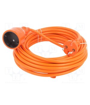 W-96963 Extension lead; 2x1.5mm2; Sockets: 1; PVC; orange; 10m; 16A NLH28qVzFJh80swjC2HhH3mOyincxwuNLsHtjlR8FnU