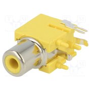 973 Connector: RCA; socket; female; angled 90°; THT; brass; on PCBs u_ZMwrkhafntsigm8Pq7wujibV_dZAgFOxDSqD2SyTo