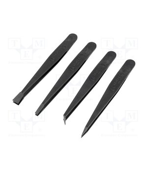 K4PICF Tweezers-set; non-magnetic; ESD; Resistance to: abrasion; 4pcs. 3ELZKHlbxVWjP60WVGtCeCdgv_6MU7h-CqYYKbCbj6k