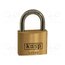 K12540 Padlock; shackle; brass; Protection: low (level 5); A: 40mm; B: 22mm p4Jna_HHX_m9Nobx4g3PFZtyqx4PwnsHzLzWgh0jxww
