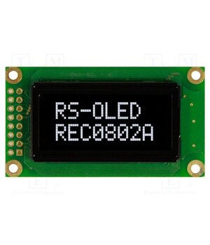 REC000802AWPP5N00100 Display: OLED; alphanumeric; 8x2; Dim: 58x32x10mm; white; PIN: 16 QdfgZWmWxRomQKNNavdTL--RKnAHe1nOnpgPAAXbZoY