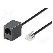 68259 Cable: telephone; RJ11 socket,RJ11 plug; 3m; black OfJGSRbDTaNez45zg9GIw_9jurGYiaCHsyOtMH_cVdc