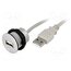 09454521922 USB socket; 22mm; har-port; -25÷70°C; Ø22.3mm; IP20; silver rxAlRaZLHmeRtNE1WK-yNIzZCINJCyoh_RFUIr9SOVs