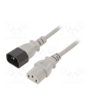 LT-602+501 H05VV-F 0.75/3C GRY 1M Cable; 3x0.75mm2; IEC C13 female,IEC C14 male; PVC; 1m; grey; 10A _mO2pW_P3fyeE06mR6QJIzgPsumGMNJoYdoEQaxXnGI