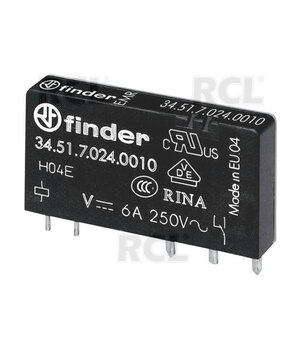 RELĒ 5V 6A/250VAC SPDT FINDER, 34.51.7.005.0010

 RLF3405.jpg