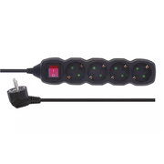 Power Strip SCHUKO with switch – 4 sockets, 3m,  1.5mm², black