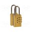 K11020D2 Padlock; shackle,combination code; brass; A: 20mm; B: 21mm; C: 3mm iHZM1uKKzMyt7bZk7csA8nyEzgfe1Dt6LFvJAxF3I9s