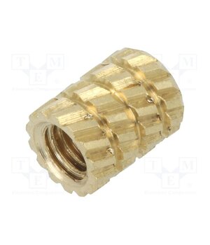 11M3 Threaded insert; brass; without coating; M3; L: 5.9mm; Øout: 4.5mm 9w82bgY-HPwJ7LBIWXa15P5BDMwPTFMV9B72OwC9qDM