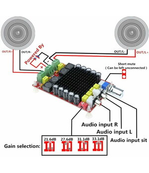 Audio pastiprinātājs TDA7498 D klase 15-34 VDC 2x100 W 8 Ω

 ABA06+3.jpg