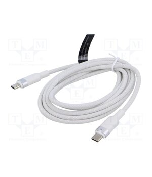 TRDWH Cable; USB 2.0; USB C plug,both sides; nickel plated; 2m; white HZF1AWGW1JZlmWSVO3VFyTt9exsZZFrOG_YZKJ_8P0g