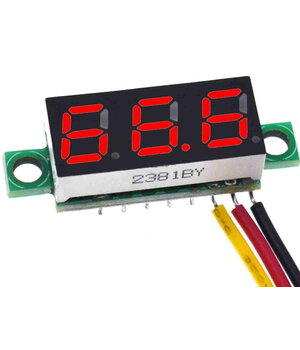 VOLTMETRS - MODULIS 0,28" DC 0-100V, sarkans, 3 vadi

 ATMV22R+0.jpg