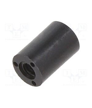 181RDX06 Spacer sleeve; cylindrical; polyamide; M2; L: 6mm; Øout: 4mm; black ovSCl1pTyAB5RtDWVxsBxCldHraHk-BejYDcT4l43M4