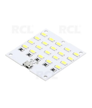 LED MODUĻIS 20x LED balts, 5V, mikro USB, 52x50x3,7mm

 PLDM005_20.jpg