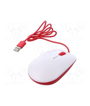 RPI-MOUSE (RED/WHITE) Accessories: optical mouse; optical mouse; USB A 8FJ2UCHJsFANzywTmHMjSOS2fPsSTB8P6hGNoQ21XDU