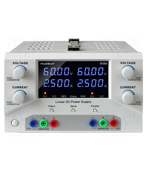P 6190 Laboratory power supply: standard; multi-channel; 0÷60VDC Dn3Dh32ecpXIZuGaqLN2rclRgy6znK6hK9WXfh8CT7s