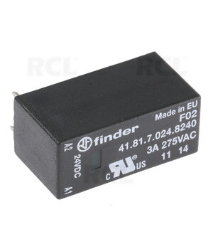 Relė SSR Ucntrl: 14÷32VDC, 3A, 12÷275VAC, 41.81, 1-phase, Finder, 41.81.7.024.8240  RLPF4181.jpg