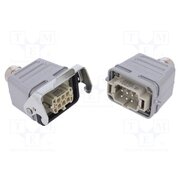 C14610E0069211 Connector: HDC; male + female; 22A; 500V; PIN: 6; 6+PE; size E6; M20 f__6d9x16oBjK1x9BUQGAJ89XO0sPSZQnBJpXF3nytE