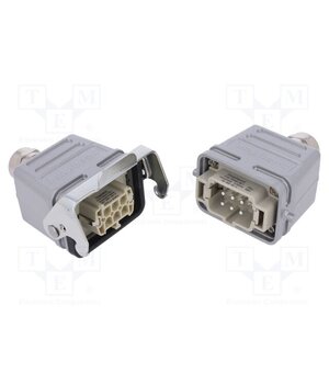 C14610E0069211 Connector: HDC; male + female; 22A; 500V; PIN: 6; 6+PE; size E6; M20 f__6d9x16oBjK1x9BUQGAJ89XO0sPSZQnBJpXF3nytE