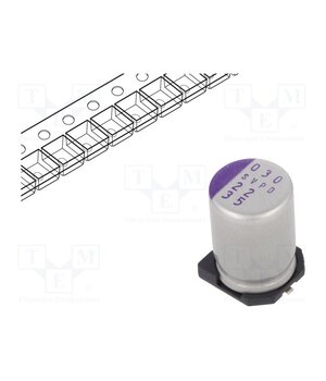 35SVPD22M Capacitor: polymer; 22uF; 35VDC; SMD; OS-CON SVPD; ±20%; Ø8x12mm T359obiEWTmJuefCQR5cvj1HmGYXXybzIYHP_qsbszQ