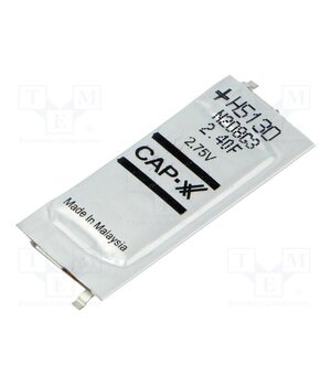 HS130F Supercapacitor; SMD; 2.4F; 2.75VDC; ±20%; 39x17x1.9mm; 30A; EDLC kXLd4TuoTrNo5KDAHgZDcCtHni7gf0psv4Z6O2W39Aw