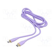 CC-USB2S-CMCM-1.5M-P Cable; USB 2.0; USB C plug,both sides; 1.5m; violet; silicone l7U9aye18GY1T3ONBk_3hEXyz6_tKCT9C09zvVkkoRw