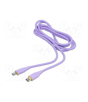 CC-USB2S-CMCM-1.5M-P Cable; USB 2.0; USB C plug,both sides; 1.5m; violet; silicone l7U9aye18GY1T3ONBk_3hEXyz6_tKCT9C09zvVkkoRw