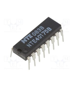 NTE40175B IC: digital; D flip-flop; Ch: 4; IN: 1; CMOS; THT; DIP16; 120uA; OUT: 2 WHpwLgAXqe67f8wZgFNIbqq9lsTIn7lzDqAYq1umhbc