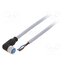 YG8U13-020VA1XLEAX Cable: for sensors/automation; M8; PIN: 3; angled; 2m; plug; 60VDC Rc8YSvSnnyafFSiHyIrc4AEUKp2a5QaFUzP4H0Xq1Jk