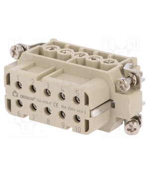 DA-010-F Connector: HDC; contact insert; female; DA; PIN: 10; 10+PE; UL94V-0 TU93XQ6HEfxQLx9fA8o8TNg70Z5ITsoO_r9RYDFFouQ
