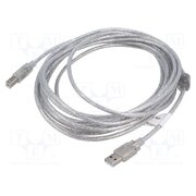 CA-USBA-12CC-0050-TR Cable; USB 2.0; USB A plug,USB B plug; gold-plated; 5m; Core: Cu 9uiGCzKZVPao24Q4Gq_5OhxVpMPcKw6S8nBfdiqKTDw