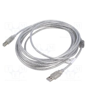 CA-USBA-12CC-0050-TR Cable; USB 2.0; USB A plug,USB B plug; gold-plated; 5m; Core: Cu 9uiGCzKZVPao24Q4Gq_5OhxVpMPcKw6S8nBfdiqKTDw
