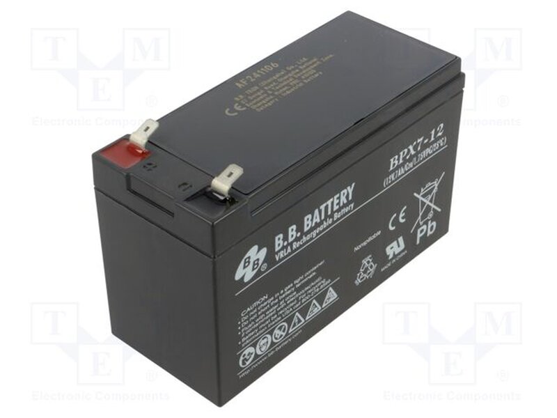 BPX 7-12 T2 Re-battery: acid-lead; 12V; 7Ah; AGM; maintenance-free; 2 ...