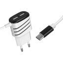 CHARGER USB-C type 5V 3.1A with additional 2x USB-A sockets, white