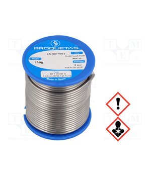 BROFIL 60 B2.1 2.0MM 250G Tin; lead-based; Sn60Pb40; 2mm; 0.25kg; reel; 183÷190°C; Flux: SW26 HRCBlk_gXan_OX9w92SpWR6DRT3pi_lyDjO3Zy6MZI0