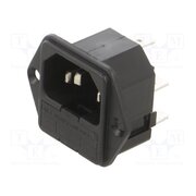 PF0002/63 Connector: AC supply; socket; male; 10A; 250VAC; C14 (E); UL94V-0 4LCHR1bhPXVqO7q9ixzxUnw8J85YoqpbeMoGzpqGxTY