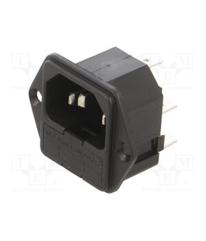 PF0002/63 Connector: AC supply; socket; male; 10A; 250VAC; C14 (E); UL94V-0 4LCHR1bhPXVqO7q9ixzxUnw8J85YoqpbeMoGzpqGxTY