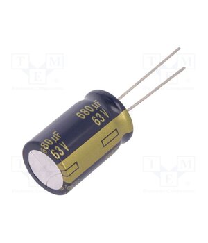 EEUFC1J681 Capacitor: electrolytic; low ESR; THT; 680uF; 63VDC; Ø16x25mm; ±20% MLydVPxtKgEfYRSzz2SxR32z46i1lXLW_AR7T5YCrto