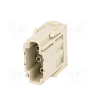 09140063001 Connector: HDC; module; male; 16A; 500V; Han-Modular®; PIN: 6; Han E® xCHrvafgm-WyZBC0iT-6r1HN3hcFf-I-xiwQbHkIe8w
