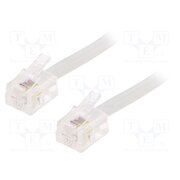 TC6P4C-3M Cable: telephone; RJ11 plug,both sides; 3m; white; Cablexpert SmyHBFwF5I4yLn8a8h3CNGpoSJJVBYf1iwILsAN0l4U