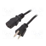 6009.1214 Cable; 3x18AWG; IEC C13 female,NEMA 5-15 (B) plug; PVC; 2m; black cUHVLHgddraM2onFlGhCf2mXgI1iNyB5K458boQGodQ
