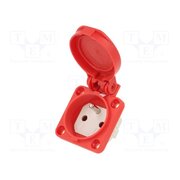 104-0R Connector: AC supply; socket; 2P+PE; 250VAC; 16A; red; PIN: 3; IP54 oDksKxSss5qe0n2VPLDcecgfX3_QNwPZUP19tmT5edE