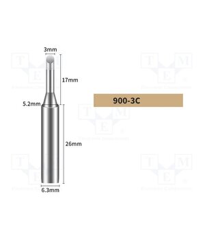 900-3C Tip; hoof; 3mm; for soldering station Z8XzBte4G_uKgL7oJGCwJSc1hmFfuNrPObLzxPXnLYw