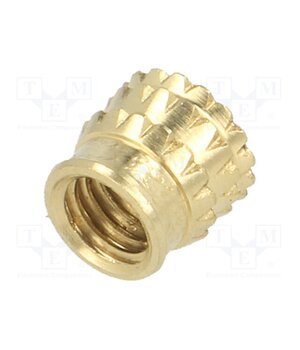 300113369 Threaded insert; brass; M5; BN 37885; L: 6.6mm; for plastic ErRhu5v7qcoxAx7uZ1mqWrvGS4uIWTEGMfqkC3RCKI8