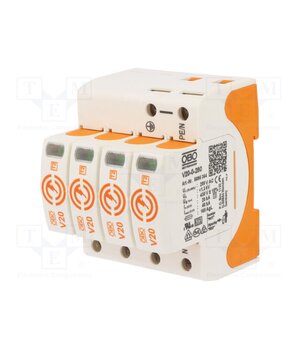 V20-4-280 Surge arrester; Type 2; Poles: 4; 20kA; 280VAC; -40÷80°C; IP20 k0iFQCJ7QOKa6Z3h1zmhQFWtu9C_w84MeTU7mKN72j4