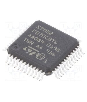 STM32F070CBT6 IC: STM32 ARM microcontroller; 48MHz; LQFP48; 2.4÷3.6VDC; STM32F0 Q_-GRBluVeRdGw4x26FsNFN8IBwx9aGyvA62m8tDgtA